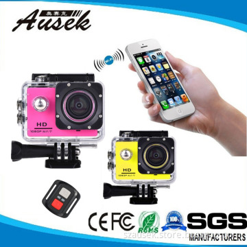 New Arrival Action Camera 1080P HD Mini Waterproof case Car Cam with Wide Angle